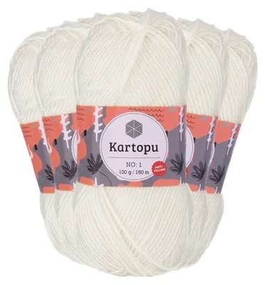 5 x 100g Strickgarn Kartopu NO:1 Wolle Anti Pilling Effekt Oeko-Tex zertifiziert Wolle