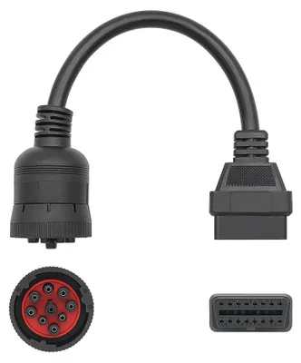 Obrázek produktu pro Kabelový adaptér do auta pro diagnostiku nákladních vozidel J1939 9-pin na standard OBD2 16-pin samice, kompatibilní s Mercedes, Volvo, Scania, MAN, Iveco, Renault
