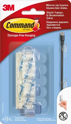 Produktbild von Command™ Uchwyty do kabli, 17017, 4 uchwyty + 5 małych pasków