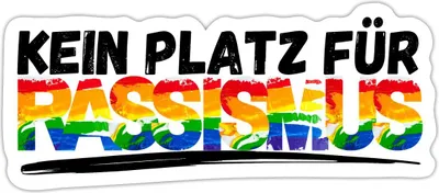 Produktbild von Spreadshirt Kein Platz Für Rassismus Bunt Sticker Aufkleber, 10 x 10 cm, Mattweiß