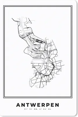 Produktbild von MuchoWow® Mauspad Mousepad Stadtplan - Schwarz und weiß - Karte - Antwerpen - Belgien 40x60 cm - Mousepads - Maus Mat - Pad - Mausunterlage - Schreibtisch Accesoire