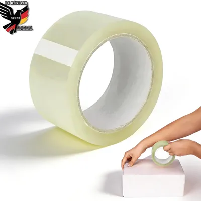Produktbild von Klebeband Paketklebeband Packband Paketband Kleber PP 50 mm x 66 m Paket Band für Päckchen Karton Verpackung Transparent 1 Rolle