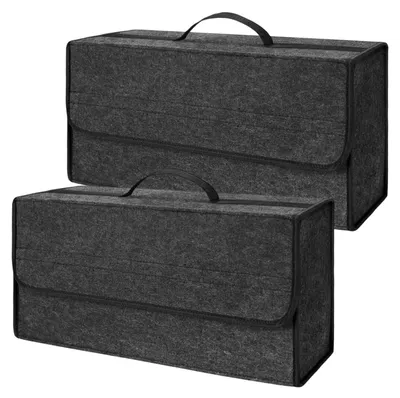 Image de 2 organisateurs de coffre, sacs pliables, antidérapants, gris