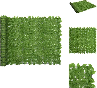 Obrázok produktu pre vidaXL Balkónová zástena so zelenými listami 300x150 cm - Slnečníky a tienidlá