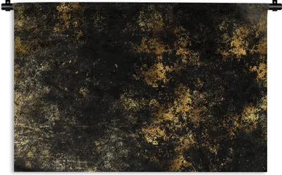 Produktbild von MuchoWow® Wandteppich Wandbehang Gold - Schwarz - Abstrakt 150x100 cm Tapisserie Dekoration Wandtuch - Waschbar - Tapisserien - Wand-Decke
