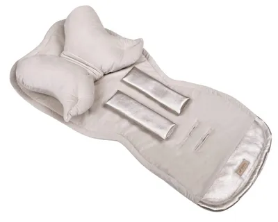 Produktbild von Universal Kinderwagenauflage mit Kissen | Sitzeinlage für Buggy & Sportwagen | Atmungsaktive Kinderwagen-Matratze Wendbar, Beige