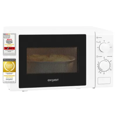 Produktbild von Exquisit Mikrowelle MW 900-030 weiss | 700 W | Garraum 20 l | Drehteller 25,5cm Ø
