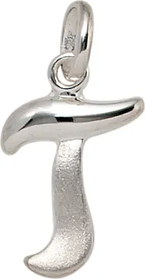 Produktbild von JOBO Anhänger Buchstabe T 925 Sterling Silber rhodiniert teilmattiert