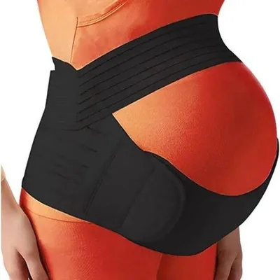 Produktbild von Famanu Unterstützende Bauchband für Schwangere – Verstellbare Rücken- und Bauchband, Größe L (80-110 cm)