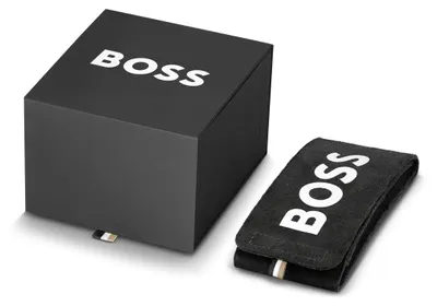 Produktbild von BOSS Herren 43mm Chronograph Quarz Uhr Hero Kollektion mit Silbernem Edelstahlar