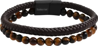 Produktbild von Raptor Echtlederarmband, braun, Naturstein mit Magnetschließe