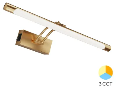 Produktbild von Braytron LED Spiegelleuchte 8W Warmweiß tralweiß Kaltweiß 3CCT 700 lm Gold Metal-PC IP20
