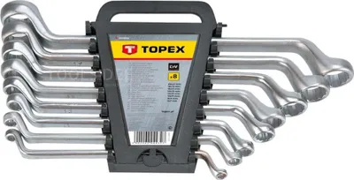 Immagine prodotto di Chiavi ad anello disassate TOPEX 6-22 mm, set di 8 pezzi.