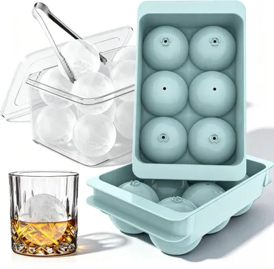 Eiswürfelform rund 4,8 cm, 6 Kugeln, BPA-frei, Silikon