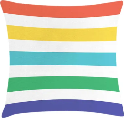 Produktbild von ABAKUHAUS Gestreift Kissenbezug, Regenbogen Horizontale Linien Klassisches Maritim Thema Minimal Illustration, 40 x 40 cm, Mehrfarbig