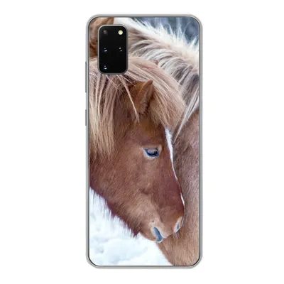 Produktbild von MuchoWow® Handyhülle Schutzhülle Hülle für Samsung Galaxy S20 Plus Pferde - Fohlen - Schnee Silikon Softcase Handy Hülle - Hartschale