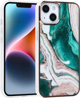 Produktbild von UNIQ Accessory iPhone 14 & 13 TPU Backcover - Marble Green