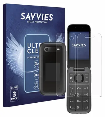 Produktbild von 6x Für Nokia 2660 Flip (Display+Rückseite) Schutzfolie Savvies Displayschutz Display Schutz Folie Klar Transparent