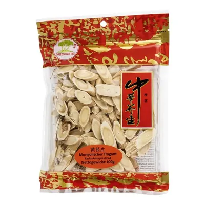 Produktbild von 100g mongolischer Tragant getrocknet in Scheiben Three Coconut Tree Huang Qi