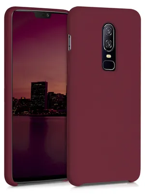 Produktbild von kwmobile Handyhülle für OnePlus 6 Hülle - Case Silikon - Kabelloses Laden - Schutzhülle Cover in Rhabarber Rot