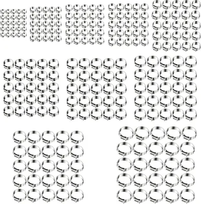 Image de Jeu de colliers de serrage en acier inoxydable 304, 200 pièces, 10 tailles, pour la fixation de tuyaux