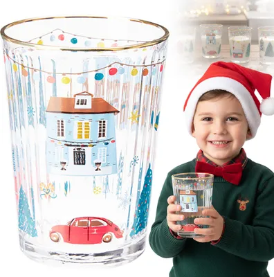 Immagine prodotto di Tazza di vetro da bere natalizia Regalo di Natale in vetro 500 ml