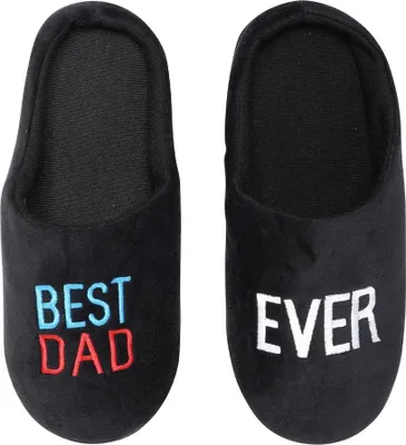 Image de Keanu - Pantoufles "Best Dad Ever" pour hommes, à enfiler TC764 (45,5 EU - 47 EU) (Noir)