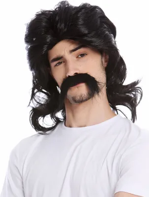 Produktbild von WIG ME UP Perücke Bart Gallier Germane Schwarz 91098-ZA103