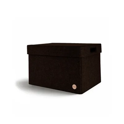 Produktbild von Aufbewahrungsbox CLASSIC Filz 40 x 30 x 25 cm mit Deckel in dunkelbraun meliert