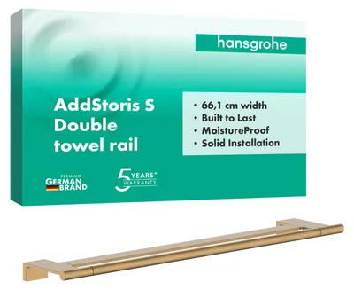 Produktbild von Hansgrohe 41763140 Doppelbadetuchhalter AddStoris S BBR