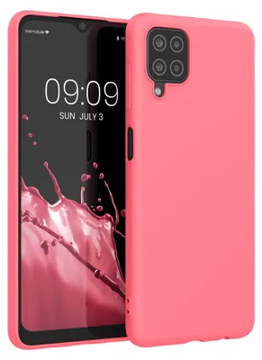 Produktbild von kwmobile Handyhülle für Samsung Galaxy A12 Hülle - TPU Case - Kabelloses Laden - Schutzhülle Cover in Neon Koralle