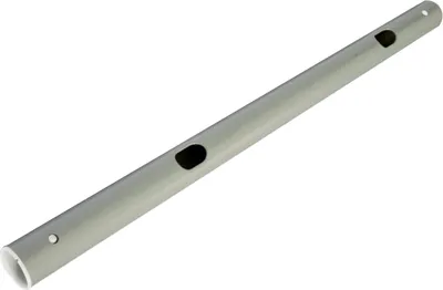 A gray horizontal pool pole with two oval cutouts and a small circular hole at one end, shown against a white background.