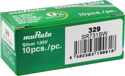 Produktbild von MURATA Knopfzellen, 0% Quecksilber , VE 10 Stk - 315-399