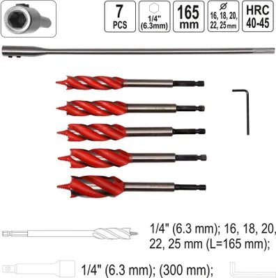 Produktbild von YATO, Modell YT-44693, Bohrer, ideal zum Bohren in Metall, Holz und Kunststoff, professionelles Werkzeug zum schnellen und präzisen Bohren.