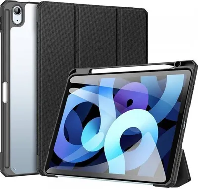 Produktbild von Dux Ducis Toby Eco-Leather Tablet-Ledertasche Schale Cover kompatibel mit iPad Pro 11" 2024 mit Smart-Sleep Funktion Wake-Up Stifthalter Schutzhülle Schwarz