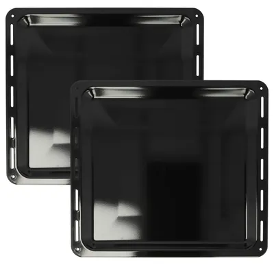 Produktbild von vhbw 2x Backblech kompatibel mit Electrolux 94300489901, 94300490101 Backofen - 42,2 x 37,6 x 2 cm, Antihaftbeschichtet, Emailliert Schwarz