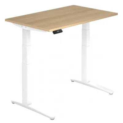 Zdjęcie produktu dla Biurko Hammerbacher z elektryczną regulacją wysokości, 120 x 80 cm, dąb/biały