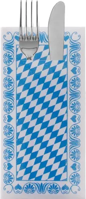 Produktbild von Sovie HORECA Besteckserviette Bavaria in Blau aus Linclass® Airlaid 40 x 40 cm, 1/8 Falz, 75 Stück