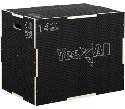Produktbild von Plyo Box Sprungbox Sprungkasten - 3-in-1 - Holz - Belastbar bis 204 kg - Für Zuhause und draußen