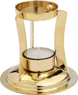 Produktbild von Räucherstövchen Sparsamer Weihrauchbrenner Ständer Messing Deko Gold Sieb 7562