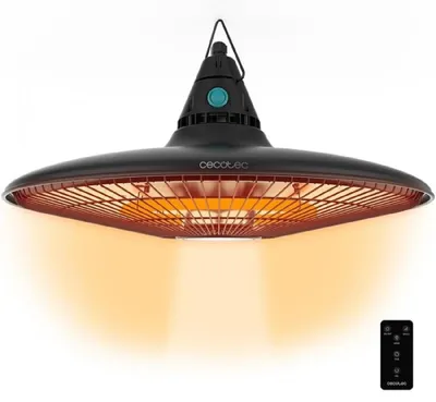 Produktbild von Cecotec ReadyWarm 1500, Elektrischer Halogen-Raumheizer, Halogen gas, IP55, Draußen, Zimmerdecke, Schwarz
