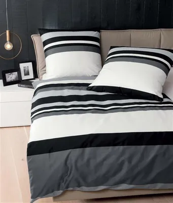Produktbild von Janine Bettwäsche J.D. 8478-08 Schwarz Graphit Mako Satin, Größe:200 cm x 200 cm