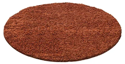 Immagine prodotto di Ayyildiz tappeto a pelo lungo Terracotta 80 cm rotondo Shaggy, morbido e soffice, da 30 mm, per soggiorno e camera da letto