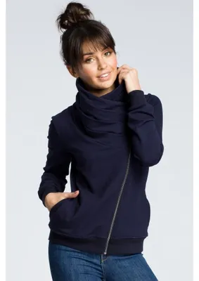 Productafbeelding van BeWear dames fleecejack met rits, model Bunlemphius, kleur marineblauw, maat S