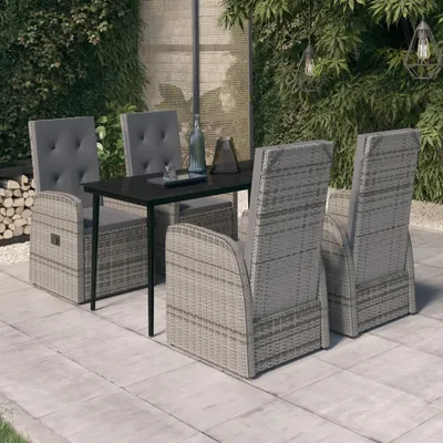 Image de The Living Store Ensemble de jardin 5 pièces avec coussins Gris