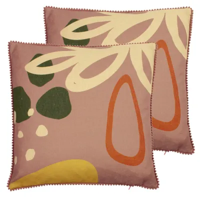 Kissen 45x45 cm, Blush, 2er-Pack, geometrisches Blumenmuster