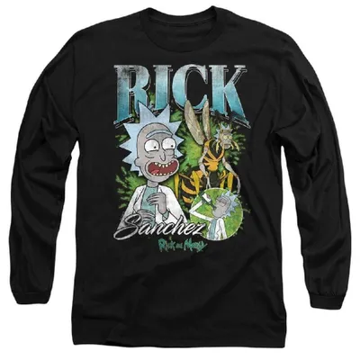 Produktbild von Rick And Morty - "Sanchez" T-Shirt für Herren/Damen Uni, Langärmlig TV41451 (M) (Schwarz)
