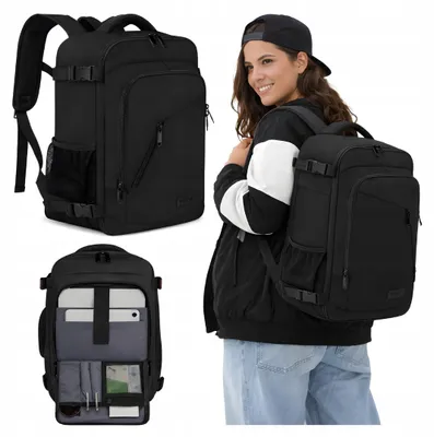 Produktbild von Handgepäck Rucksack 40x20x25 cm Schwarz 20L Uni