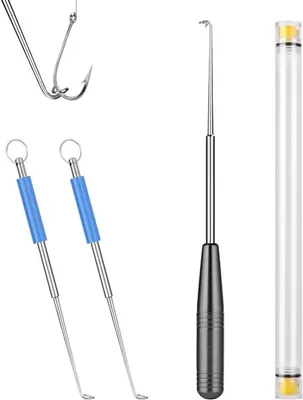 Set von 3 Fischhakenentfernern - Edelstahl Haken Ejector mit Aufbewahrungsbox für effizientes Angeln