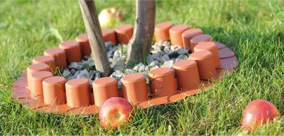 Produktbild von Palisade - Beeteinfassung in Holzoptik - L 405 cm - Beetumrandung - Rasenkante - Gartenpalisade - Zierzaun - Gartenpalisade - Beetbegrenzung